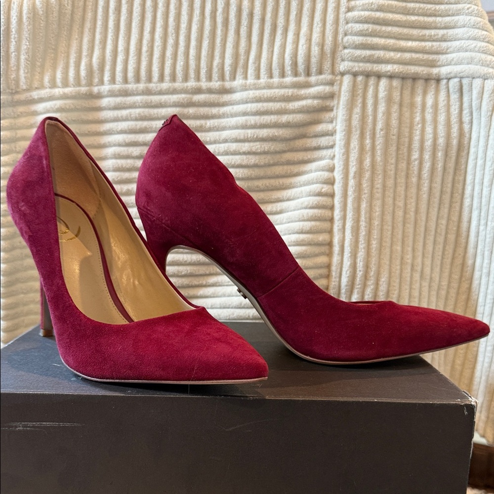 Nordstrom Deep Red Suede Heels